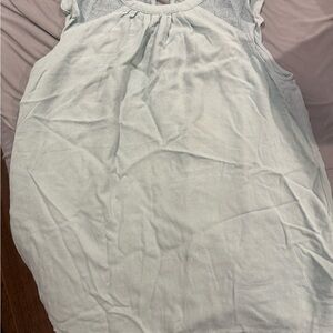 Doe & Rae Mesh Knit maternity Top in Light Blue